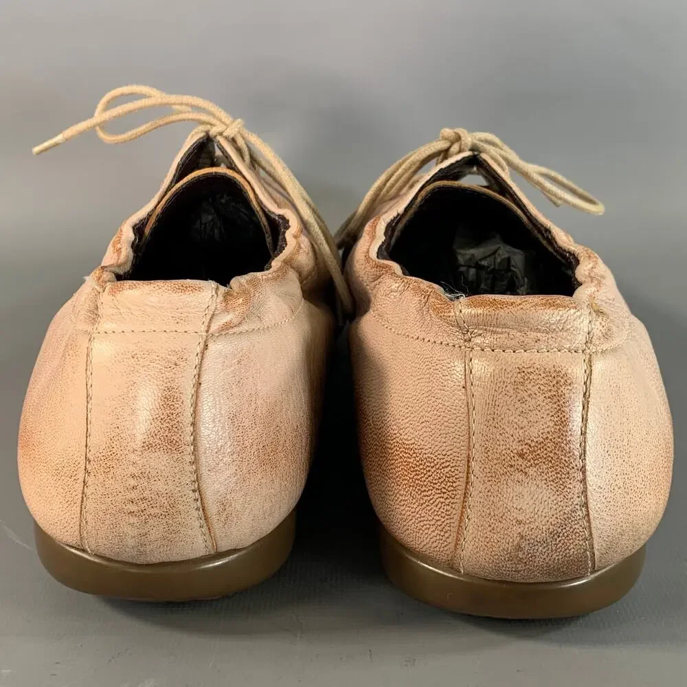 PAUL SMITH Size 10 Beige Cream 5143/LAN Faded Leather Oxford Lace Up Shoes